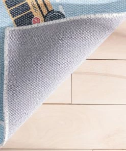 Well Woven Traffic Modern Blue Flat-Weave Washable Kids Rug Machine Washable