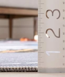 Well Woven Machine Washable Traffic Modern Grey Flat-Weave Washable Kids Rug