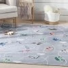 Well Woven Machine Washable Traffic Modern Grey Flat-Weave Washable Kids Rug