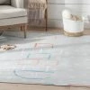Well Woven Machine Washable Hopscotch Modern Multi Flat-Weave Washable Kids Rug