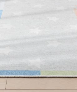 Well Woven Machine Washable Hopscotch Modern Multi Flat-Weave Washable Kids Rug