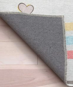 Well Woven Hopscotch Modern Multi Beige Flat-Weave Washable Kids Rug Machine Washable