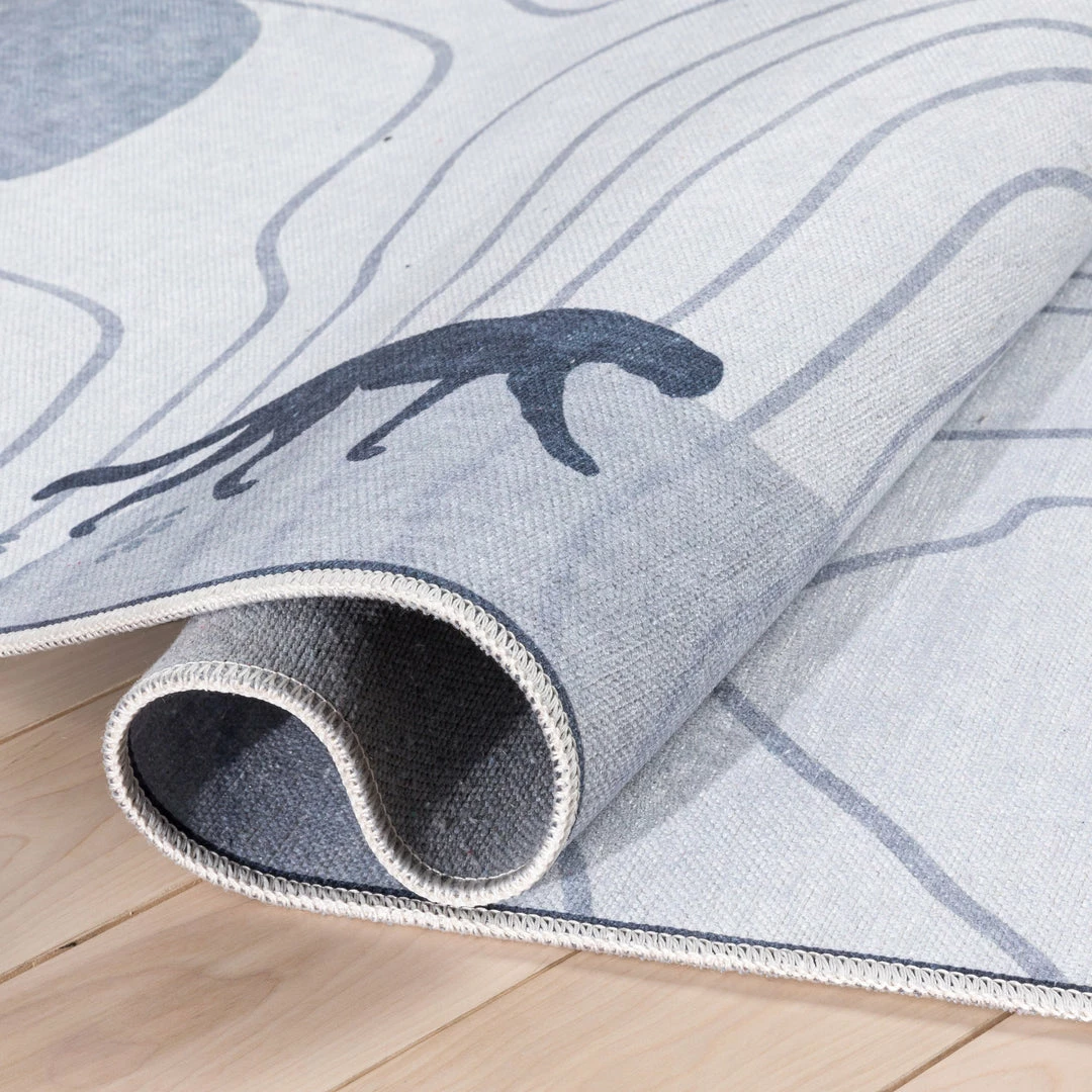 Well Woven Machine Washable Safari Modern Grey Flat-Weave Washable Kids Rug 5 Well Woven Machine Washable Safari Modern Grey Flat-Weave Washable Kids Rug