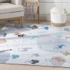 Well Woven Machine Washable Safari Modern Grey Flat-Weave Washable Kids Rug