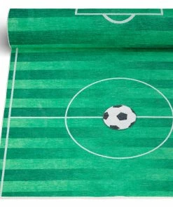 Well Woven Machine Washable Soccer Field Modern Green Flat-Weave Washable Kids Rug