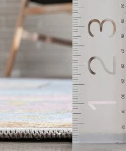 Well Woven Ethnic Soft Medallion Modern Pink Light Blue Flat-Weave Washable Kids Rug Machine Washable