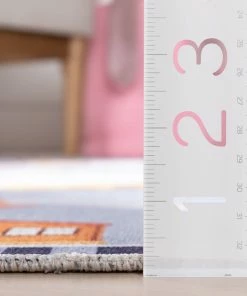 Well Woven Construction Modern Grey Multi Flat-Weave Washable Kids Rug