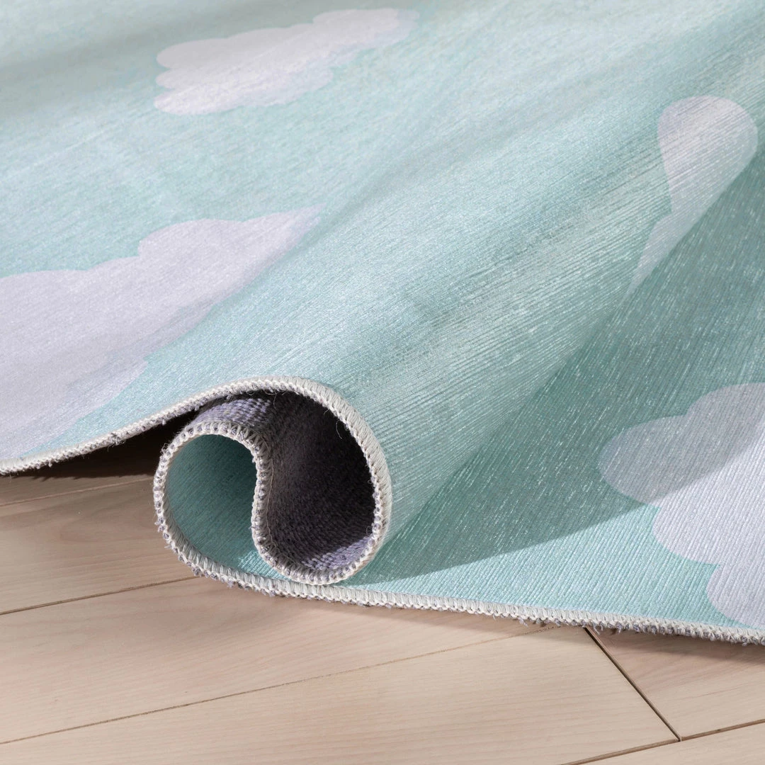Well Woven Machine Washable Cloud 9 Modern Mint Flat-Weave Washable Kids Rug 5 Well Woven Machine Washable Cloud 9 Modern Mint Flat-Weave Washable Kids Rug