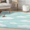 Well Woven Machine Washable Cloud 9 Modern Mint Flat-Weave Washable Kids Rug
