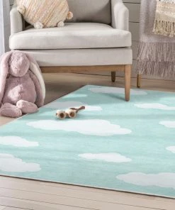 Well Woven Machine Washable Cloud 9 Modern Mint Flat-Weave Washable Kids Rug 15 Well Woven Machine Washable Cloud 9 Modern Mint Flat-Weave Washable Kids Rug