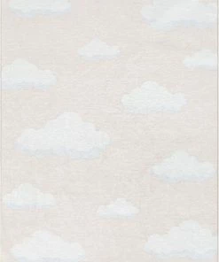 Well Woven Cloud 9 Modern Peach Flat-Weave Washable Kids Rug