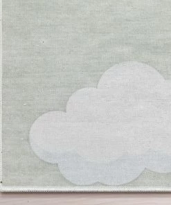 Well Woven Cloud 9 Modern Sage Green Flat-Weave Washable Kids Rug Machine Washable