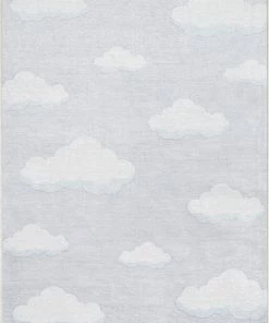 Well Woven Machine Washable Cloud 9 Modern Grey Flat-Weave Washable Kids Rug