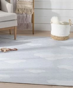 Well Woven Machine Washable Cloud 9 Modern Grey Flat-Weave Washable Kids Rug