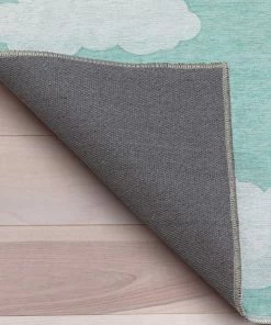 Well Woven Cloud 9 Modern Green Flat-Weave Washable Kids Rug Machine Washable