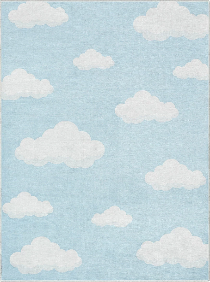 Well Woven Cloud 9 Modern Blue Flat-Weave Washable Kids Rug 2 Well Woven Cloud 9 Modern Blue Flat-Weave Washable Kids Rug