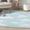 Well Woven Cloud 9 Modern Blue Flat-Weave Washable Kids Rug