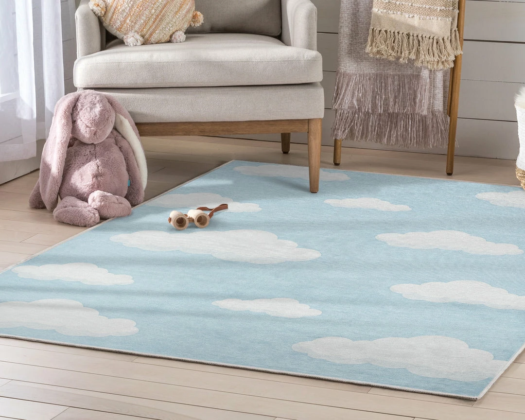 Well Woven Cloud 9 Modern Blue Flat-Weave Washable Kids Rug 7 Well Woven Cloud 9 Modern Blue Flat-Weave Washable Kids Rug