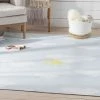Well Woven Machine Washable Cloud 9 Sun Modern Grey Light Blue Flat-Weave Washable Kids Rug