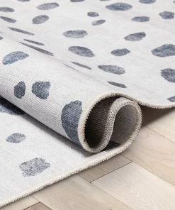 Well Woven Animal Dots Modern Ivory Black Flat-Weave Washable Area Rug Machine Washable