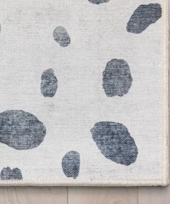 Well Woven Animal Dots Modern Ivory Black Flat-Weave Washable Area Rug Machine Washable