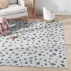 Well Woven Animal Dots Modern Ivory Black Flat-Weave Washable Area Rug Machine Washable