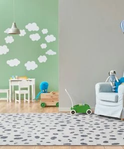 Well Woven Animal Dots Modern Ivory Black Flat-Weave Washable Area Rug Machine Washable