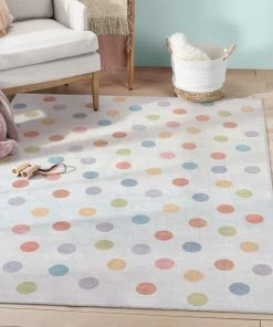 Well Woven Multi Dot Modern Multi Color Flat-Weave Washable Area Rug