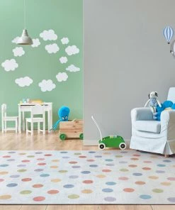 Well Woven Multi Dot Modern Multi Color Flat-Weave Washable Area Rug