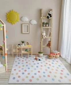 Well Woven Multi Dot Modern Multi Color Flat-Weave Washable Area Rug