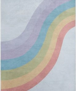 Well Woven Rainbow Modern Multi Color Flat-Weave Washable Area Rug
