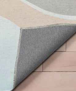 Well Woven Curved Rainbow Modern Multi Color Pastel Flat-Weave Washable Area Rug Machine Washable