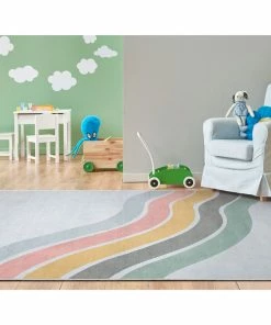 Well Woven Machine Washable Curved Rainbow Modern Multi Color Flat-Weave Washable Area Rug 11 Well Woven Machine Washable Curved Rainbow Modern Multi Color Flat-Weave Washable Area Rug