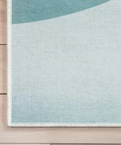 Well Woven Curved Rainbow Modern Multi Color Purple Flat-Weave Washable Area Rug Machine Washable