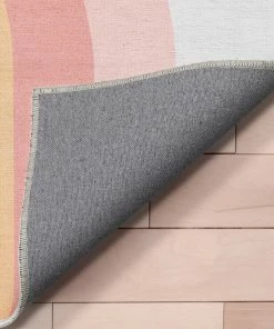 Well Woven Crescent Rainbow Modern Multi Color Flat-Weave Washable Area Rug