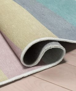 Well Woven Kaleidoscope Rainbow Modern Multi Color Flat-Weave Washable Area Rug