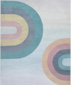 Well Woven Kaleidoscope Rainbow Modern Multi Color Flat-Weave Washable Area Rug