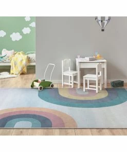 Well Woven Kaleidoscope Rainbow Modern Multi Color Flat-Weave Washable Area Rug