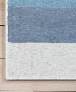 Well Woven Twilight Rainbow Modern Blue Flat-Weave Washable Area Rug Machine Washable