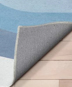 Well Woven Twilight Rainbow Modern Blue Flat-Weave Washable Area Rug Machine Washable