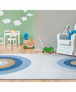 Well Woven Twilight Rainbow Modern Blue Flat-Weave Washable Area Rug Machine Washable