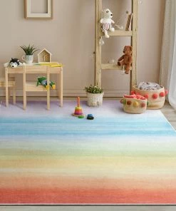 Well Woven Sunrise Modern Multi Color Flat-Weave Washable Area Rug