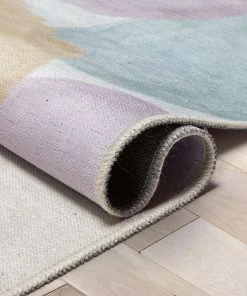 Well Woven Machine Washable Watercolor Dot Modern Multi Color Flat-Weave Washable Area Rug