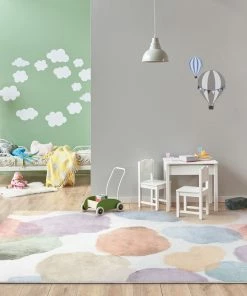 Well Woven Machine Washable Watercolor Dot Modern Multi Color Flat-Weave Washable Area Rug