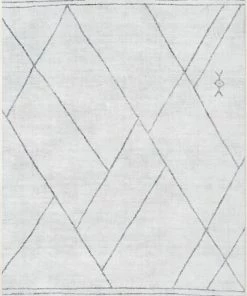 Well Woven Bryn Moroccan Lattice Trellis Ivory Grey Flat-Weave Washable Area Rug