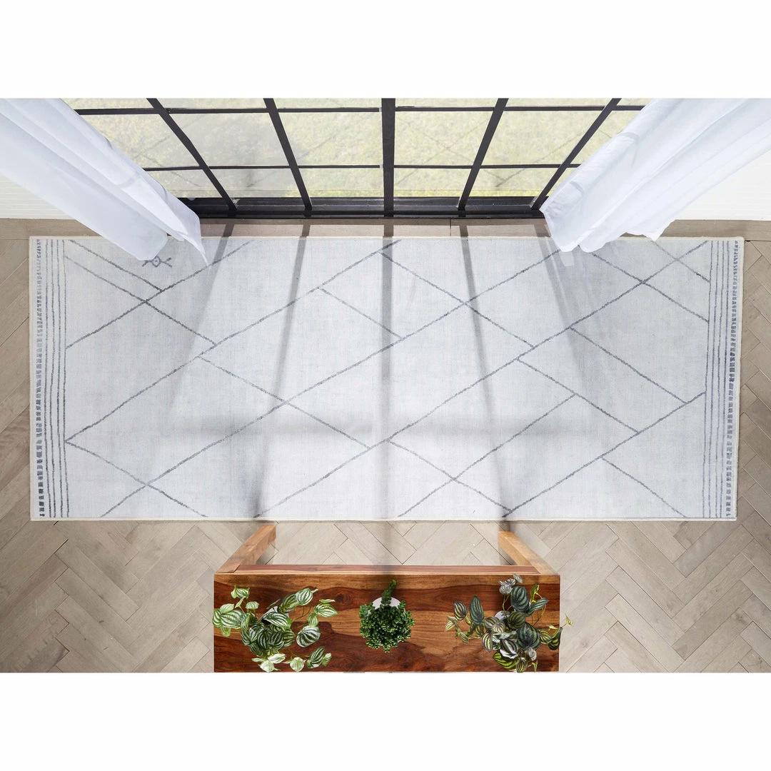 Well Woven Bryn Moroccan Lattice Trellis Ivory Grey Flat-Weave Washable Area Rug 16 Well Woven Bryn Moroccan Lattice Trellis Ivory Grey Flat-Weave Washable Area Rug