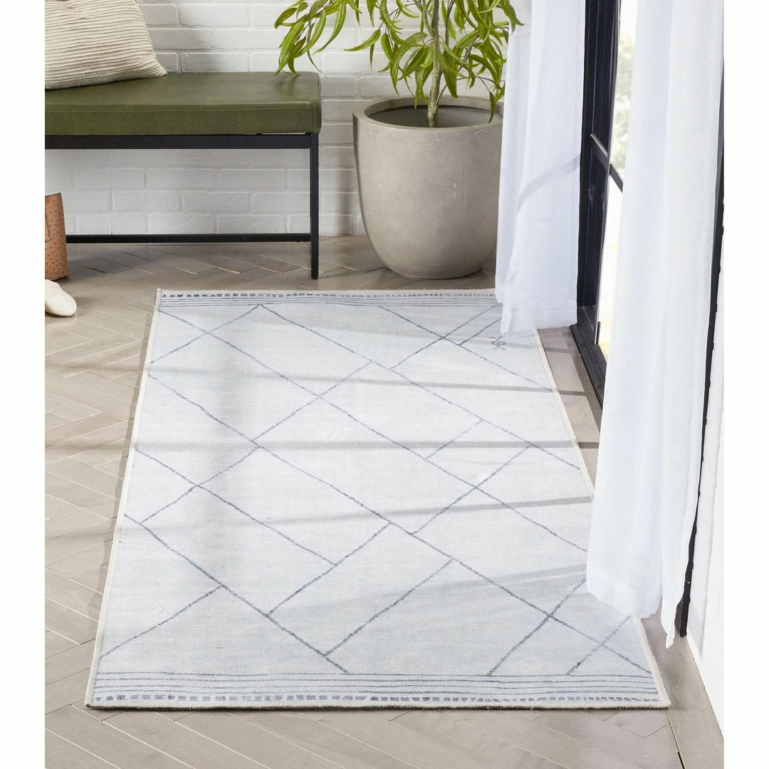 Well Woven Bryn Moroccan Lattice Trellis Ivory Grey Flat-Weave Washable Area Rug 22 Well Woven Bryn Moroccan Lattice Trellis Ivory Grey Flat-Weave Washable Area Rug