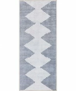 Well Woven Bree Moroccan Diamond Stripes Ivory Grey Flat-Weave Washable Area Rug 30 Well Woven Bree Moroccan Diamond Stripes Ivory Grey Flat-Weave Washable Area Rug