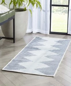 Well Woven Bree Moroccan Diamond Stripes Ivory Grey Flat-Weave Washable Area Rug 31 Well Woven Bree Moroccan Diamond Stripes Ivory Grey Flat-Weave Washable Area Rug