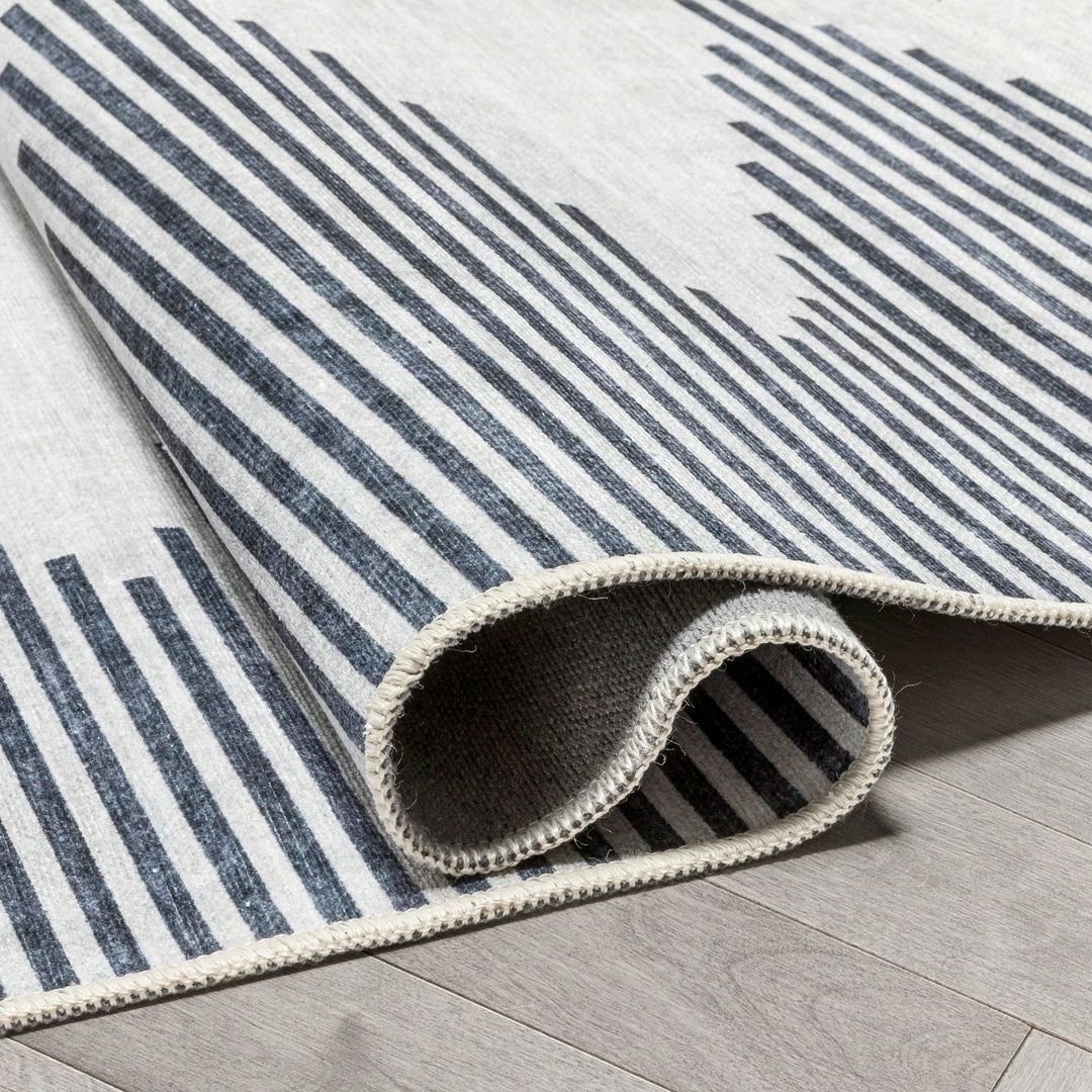 Well Woven Bree Moroccan Diamond Stripes Ivory Grey Flat-Weave Washable Area Rug 6 Well Woven Bree Moroccan Diamond Stripes Ivory Grey Flat-Weave Washable Area Rug